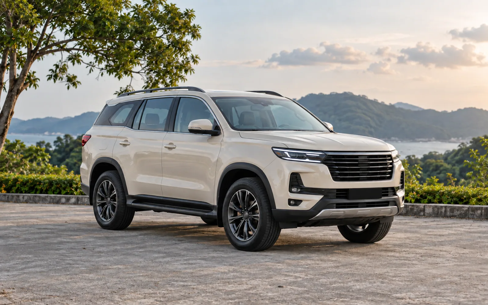 Pandangan tiga suku sebuah SUV pegun
